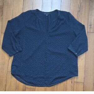 Jasmine & Juliana flowy women's navy blue tunic blouse size XL